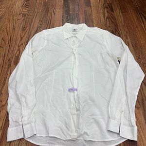 Paul Smith Men’s Dress Shirt Made In Italy Slim Fit Solid White Size XL